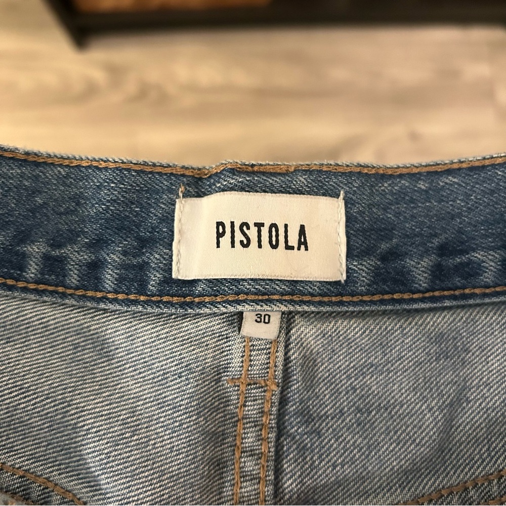 Pistola Eden High Rise Distressed Mom Medium Wash Blue Jeans Size 30 - Picture 6 of 15